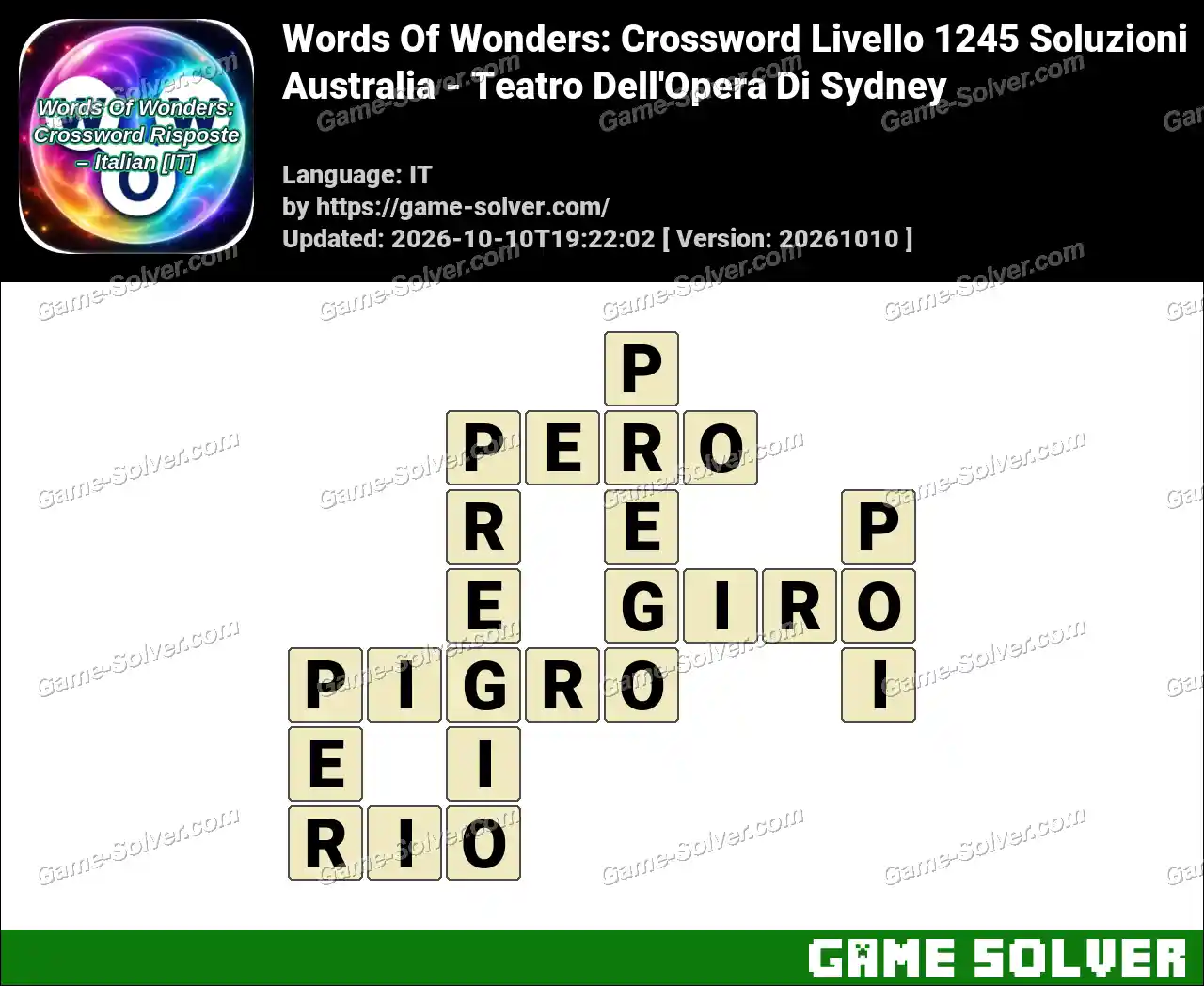 Words Of Wonders: Crossword Livello 1245 Soluzioni – Australia – Teatro Dell’Opera Di Sydney